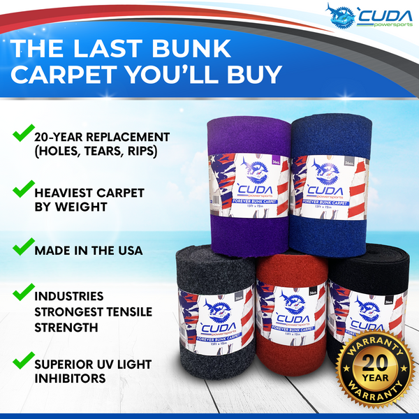 9" Wide BLUE - Boat Trailer Bunk Carpet