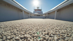 Close-up view of textured fishing boat carpet installed on a boat deck, showing durable marine-grade fibers designed for traction and water drainage.