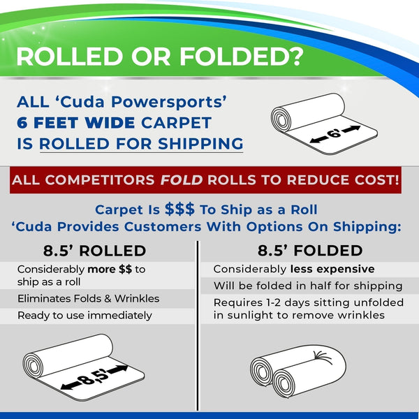 Rolled or Folded Boat Carpet Shipping