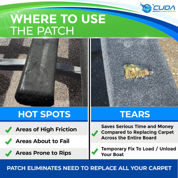 Boat Trailer Bunk Carpet PATCH - New Only From 'Cuda