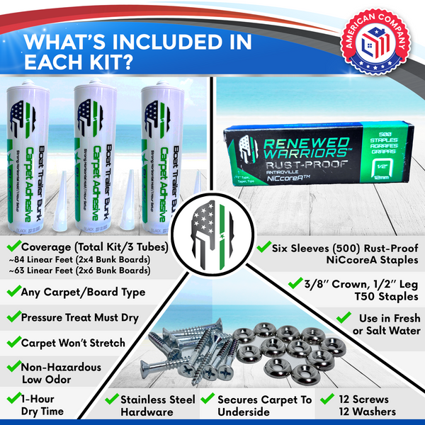 Renewed Warriors Bunk Carpet Adhesive & Kit