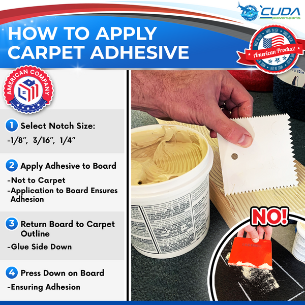 How to apply bunk carpet adhesive to bunk. 