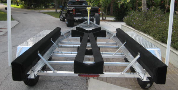 Boat Trailer Bunk Carpet - Black - 50Ft Long x 12In Wide - Newly Installed Example